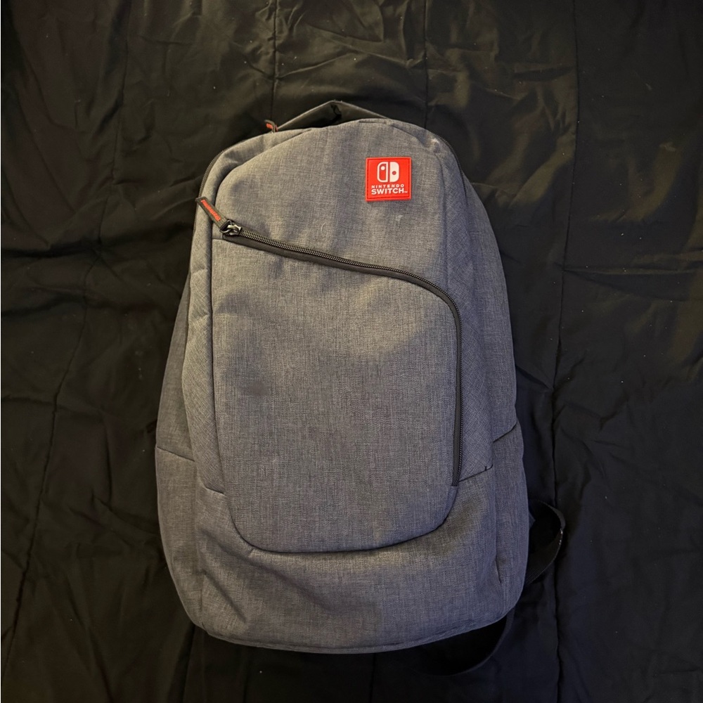 Nintendo Gray Backpack with Red Logo
